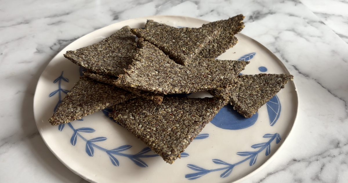 3-Ingredient Seed Crackers (Omega-3-Rich + Gluten-Free)