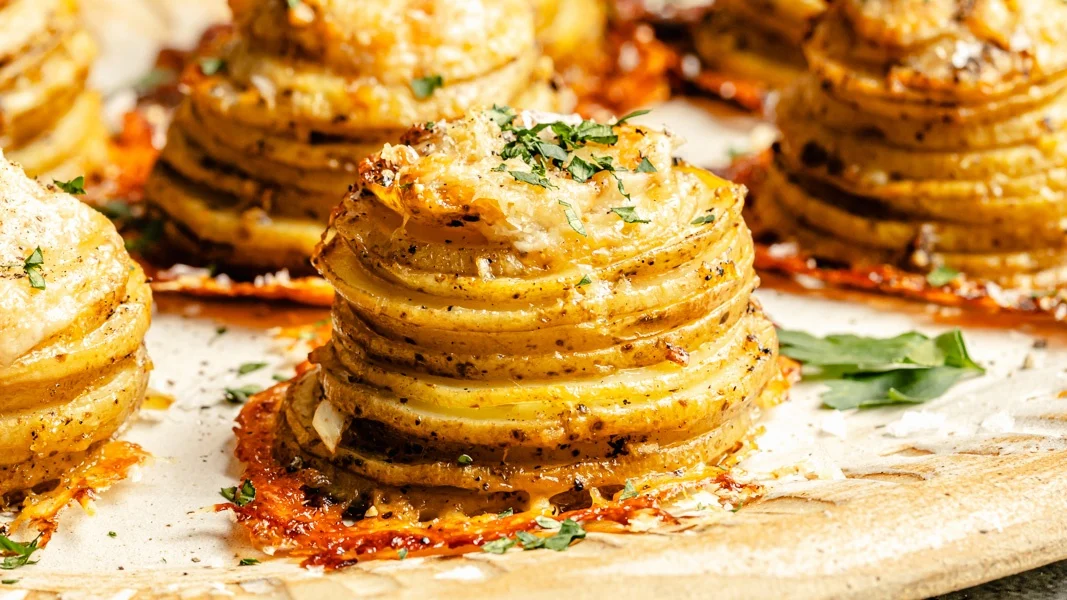 Crispy ‘Cacio e Pepe’ Potato Stacks (easy, cheesy & delicious!)