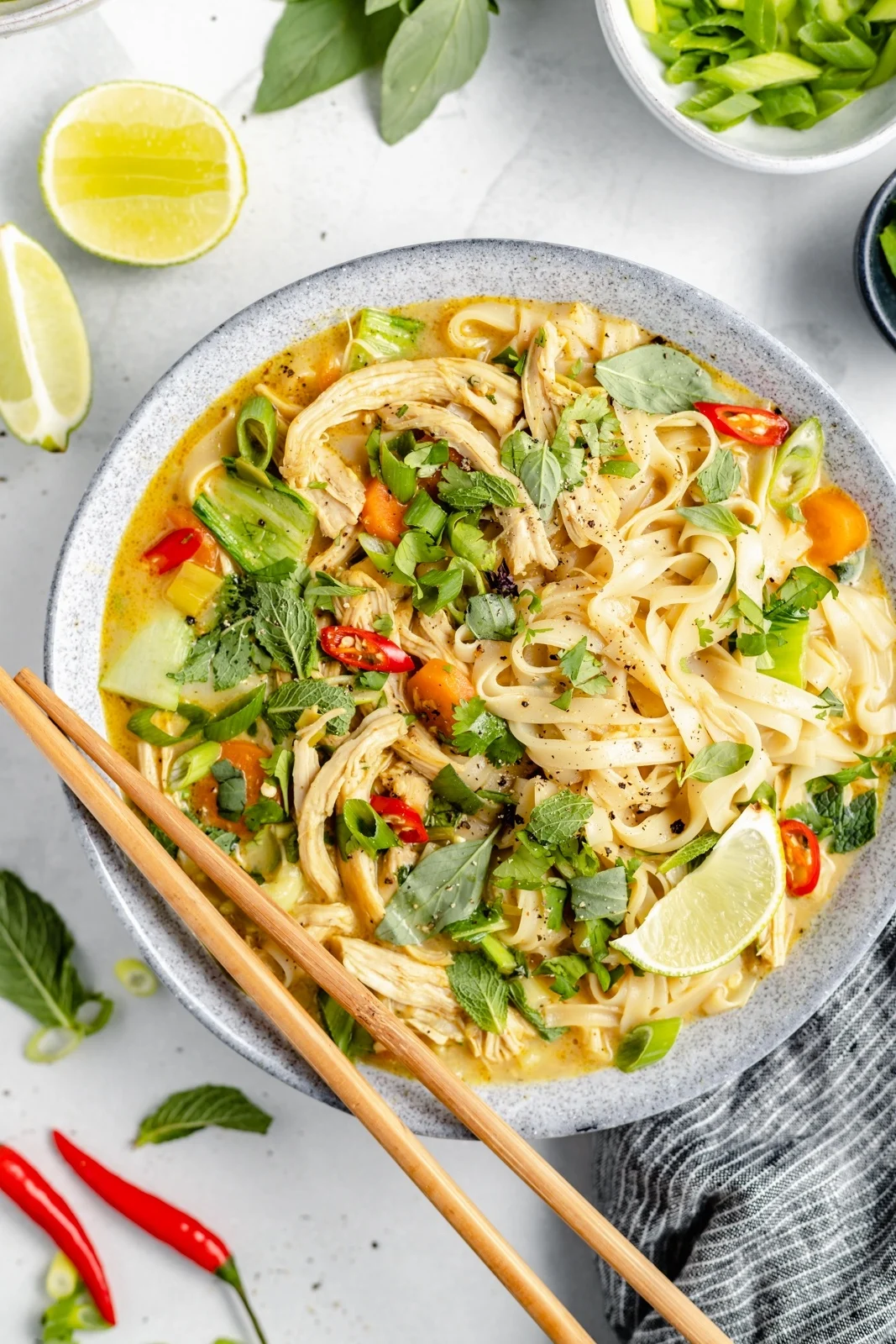 One Pot Curry Chicken Noodle Soup (over 20g of protein!)