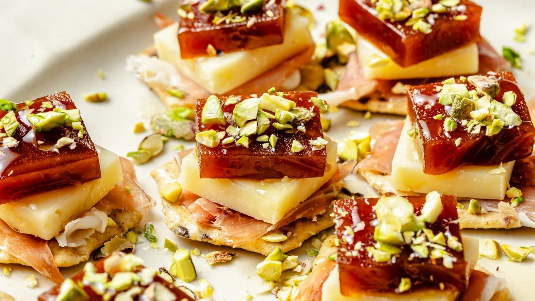 Guava Paste & Cheese Crackers (with prosciutto & honey!)