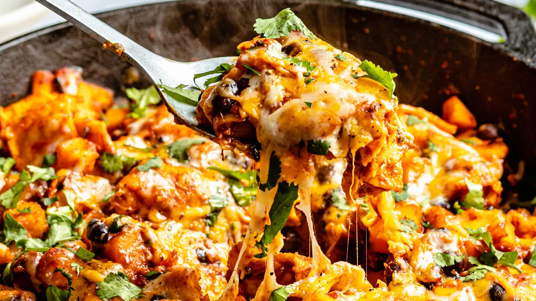 30-Minute Black Bean Enchilada Skillet (fiber & protein-packed!)