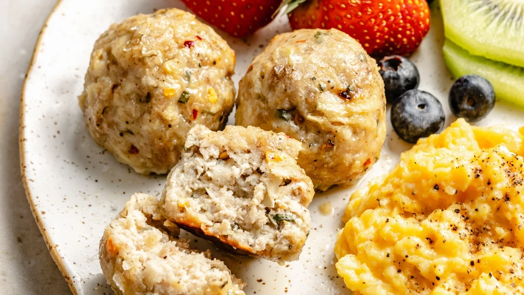 Maple Apple Breakfast Chicken Meatballs (over 25g of protein!)