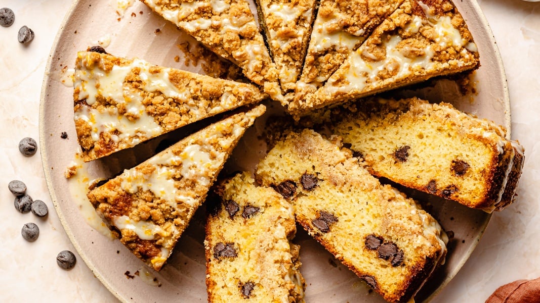 Beautiful Orange Coffee Cake (made with olive oil & yogurt!)