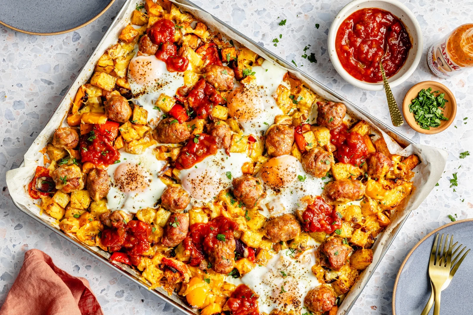 Sheet Pan Breakfast Hash (over 20g of protein!)
