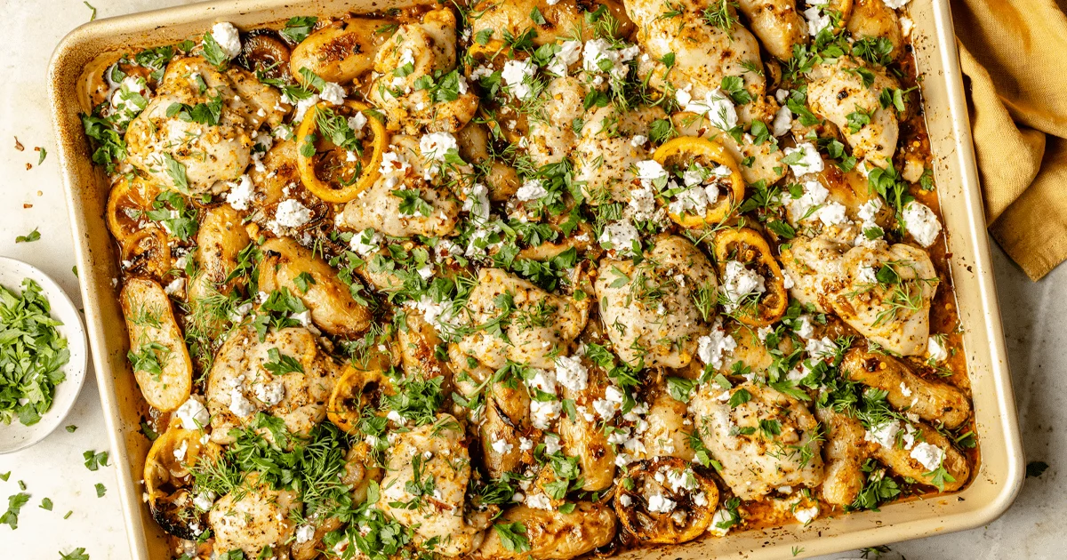 Sheet Pan Lemon Chicken and Potatoes (high-protein meal prep)