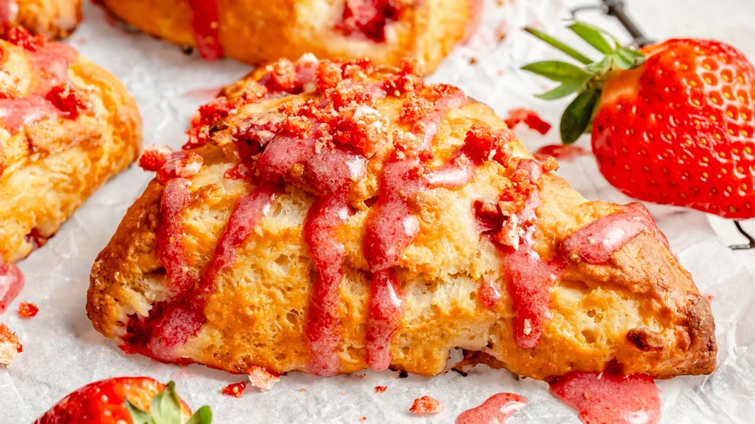 Perfect, Easy Strawberry Scones (made with greek yogurt!)