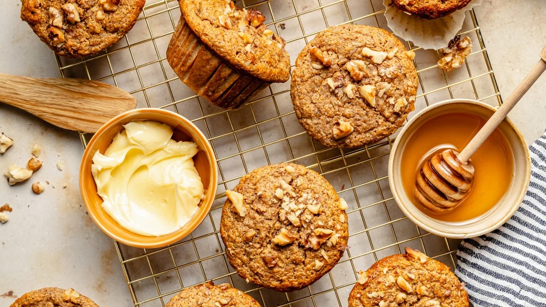 Incredible Honey Banana Bran Muffins (over 5g of fiber)