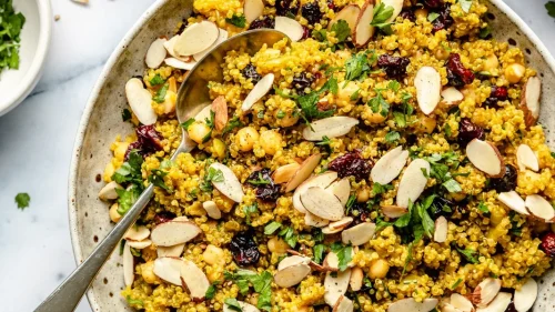 One Pot Moroccan-Inspired Quinoa Salad (high protein & fiber!)
