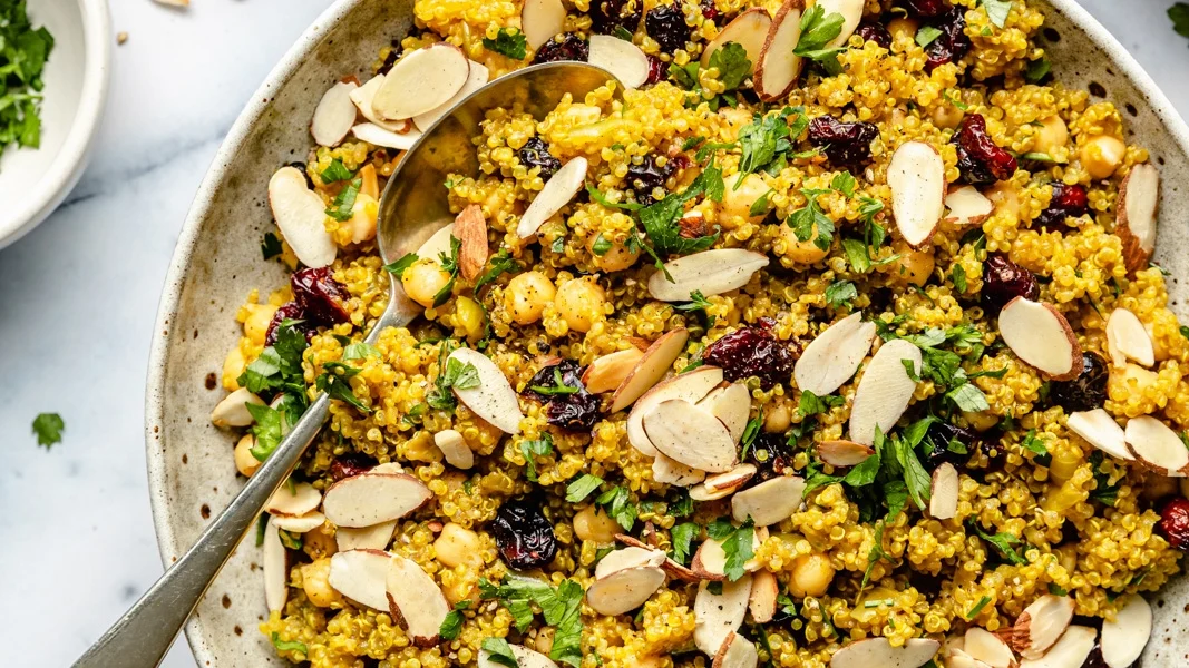 One Pot Moroccan-Inspired Quinoa Salad (high protein & fiber!)